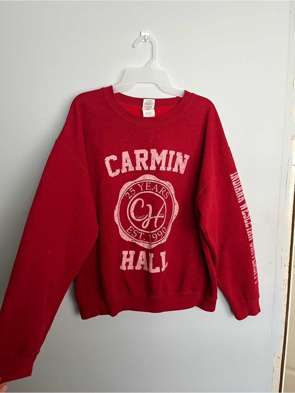 Gildan Red Carmin Hall Crewneck Sweatshirt